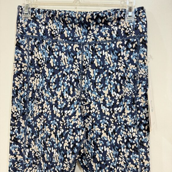 Calme Stretch Pants Print Activewear Blue Tan - Picture 2 of 9